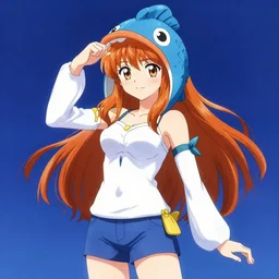 yuri tamura with a fish custome anime trending illustration official art - n 8