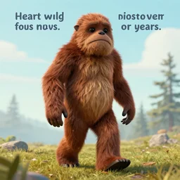 big foot is told by journalists that the war has been over for thirty years. heart warming, uplifting news.