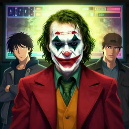 portrait of saul goodman as the joker, gta loading screen, art by makoto shinkai and peter elson, bernie wrightson