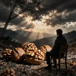 walnuts watching someone sit down, photograph
