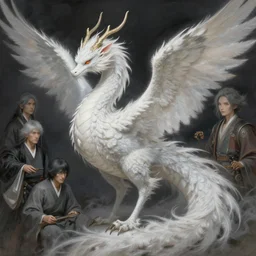 concept art of an elegant graceful feathered dragon, highly detailed painting by dustin nguyen, akihiko yoshida, greg tocchini, greg rutkowski, cliff chiang, 4 k resolution, trending on artstation, 8 k