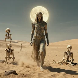 humans perished, their dreams forgotten, horrors faced, bones turn to sand. upon that sand walks the new god, one that will never die