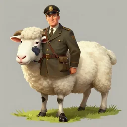 george s patton as a sheep, fantasy concept art, trending on furaffinity