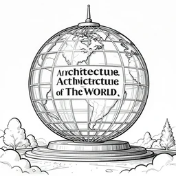 Architecture of The World, coloring page for adults