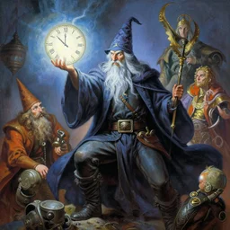 a wizard that can control time, highly detailed painting by alex ross, jack kirby, craig mullins, j. c. leyendecker, 8 k