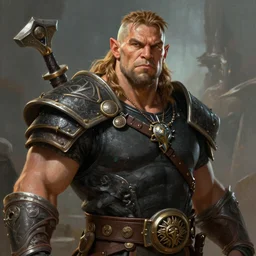 A fantasy comic book style portrait painting of Dave Bautista as a half-orc, unreal 5, DAZ, hyperrealistic, octane render, RPG portrait, dynamic lighting