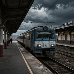 A urban train station, by Konstantin Razumov, horror scene, highly detailded