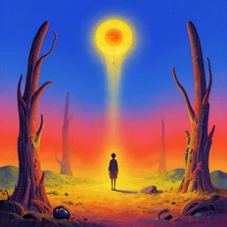 mysterious paranoia, madenning knowlege, forbidden information, cosmic horror, minimal max, in the style of surrealism, digital art modern dali, artstation, bright colors, vibrant
