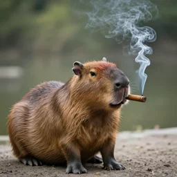 capybara smoking a cigar