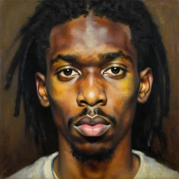portrait of basquiat!!!!!!!!!!!!!!!!!!!!!!!!!!!, detailed face, detailed painting, epic lighting, by ilya repin, phil hale and kent williams
