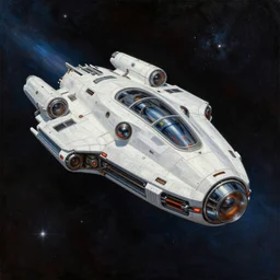 beautiful masterpiece painting of spaceship in space, Gallante Thantos Carrier, cyberpunk, by juan ortiz 8k