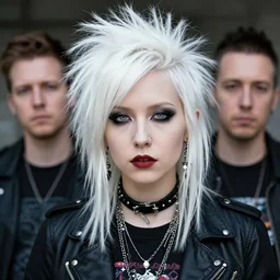 white-haired punk rock girl portrait by Edgar Maxence and Ross Tran