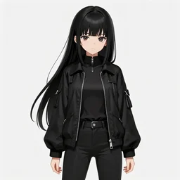 1 7 - year - old pale - skinned anime girl with black long bob cut, long bangs, black gothic jacket, black jeans, running through italian city, yellow sunshine, sepia sun, ultra - realistic, sharp details, subsurface scattering, intricate details, hd anime, 2 0 1 9 anime