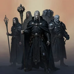 full character potrait of genetic combination between dark souls & bloodborne & skyrim, holding a ceremonial staff, wearing a cloak, zdzislaw beksinski, lewis jones, dariusz zawadzki, wayne barlow, warhammer fantasy, cold hue's, warm tone gradient background, concept art, 4 k, ultra - high - definition