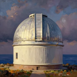 Modern Spanish observatory painted in romantic style by Martinus Rørbye