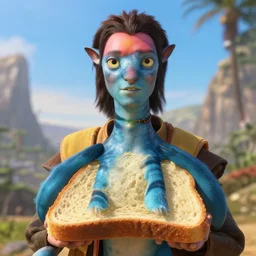 film still of steve buscemi made out of bread in avatar, 4 k