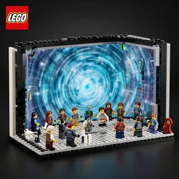 lego set of the matrix, bullet - time scene