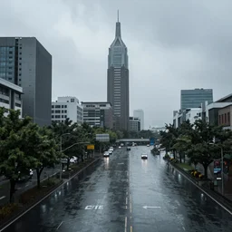 Rainy Hsinchu rain hyperrealistic vray 8k