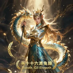 game character beautiful sea dragon warrior, by Ruan Jia and Gil Elvgren, fullbody