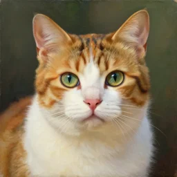 painting of a calico cat!!!!!!, calico cat, animal, cat masterpiece, sakimichan!!!!!, Ross Tran, (((Alphonse Mucha)))