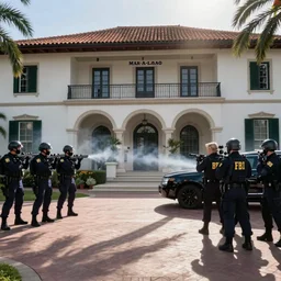 FBI Swat team raiding donald trump at Mar-a-Lago, photo
