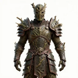 warrior wearing tree branch armour, symmetrical, highly detailed, digital art, sharp focus, trending on art station, kentaro miura manga art style