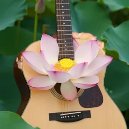a lotus flower guitar