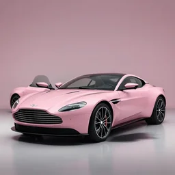 Elegant photography of the pink panther car designed by Aston Martin