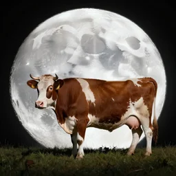 A cow in the moon
