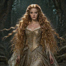 a pricess with long hairs in a dress, highly detailed, dramatic, fantasy concept art by terry wei, OWL Studio and J.Dickenson, trending on Artstation, Pinterest, inspired by Lord of the Rings