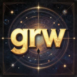 album cover, the word grw, science fiction, retro, occult