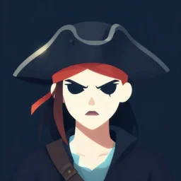 face icon stylized minimalist young woman pirate fierce, loftis, cory behance hd by jesper ejsing, by rhads, makoto shinkai and lois van baarle, ilya kuvshinov, rossdraws global illumination