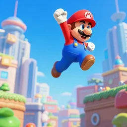 super mario bros jumps from tall building
