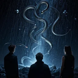 meteor rain of snakes, very intricate | cinematic lighting | award - winning | cosmic | by donato giancola and mandy jurgens and charlie bowater | featured on artstation