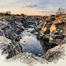 wastwater screes in early evening light painted in watercolours and pencil by william heaton cooper and rock textures by julian cooper