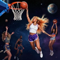 beautiful beautiful beautiful beautiful beautiful beautiful beautiful beautiful beautiful beautiful digital art of Doja Cat Doja Cat Doja Cat Doja Cat Doja Cat dunking basketball in outer space by Alena Aenami by Alena Aenami by leonid afremov by mark brooks by mark brooks by Joe Jusko masterpiece masterpiece masterpiece masterpiece masterpiece masterpiece masterpiece masterpiece masterpiece masterpiece