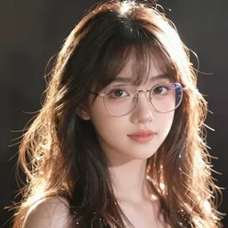cute anime girl with glasses
