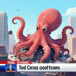 ted cruz octopus monster destroys a city, news coverage
