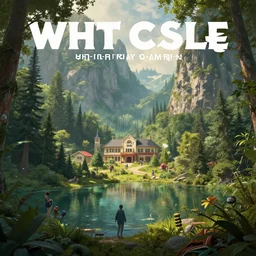 cinematic snapshot of the epic concept art white castle in the valley by the lake, around the forest beautiful, realistic poster with volumetric light from craig mallism, artgerm, jeremy lipkin and michael garmash, unreal engine, radiant light, detailed and complex environment, digital art, trends at art station