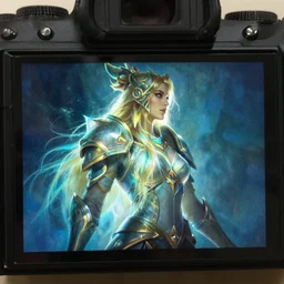 film camera : side profile portrait painting by thomas blackshear of imogen poots as a dota 2 paladin luminescent fantasy art by artgerm, lawren harris, eve ventrue, sherree, ilya kuvshinov, magali villeneuve, jeremy lipkin, rob rey, christophe vacher