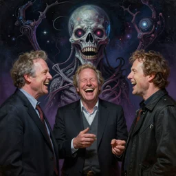 norm macdonald laughing at a 9 / 1 1 tribute, cosmic horror painting, elegant intricate digital painting artstation concept art by mark brooks and brad kunkle extreme detailed