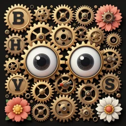 animals, tools, gears, letters, numbers, creatures, flowers, big eyes, sharp focus, smooth, digital illustration, by mcbess, dore, symmetry, by alexander mcqueen, trending on artstation