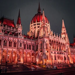 Budapest , Dynamic lighting, cinematic, extremely high detail, photo realistic, cinematic lighting, pen and ink, red detailing, intricate line drawings, post processed, concept art, artstation, matte painting, style by Raphael Lacoste, Eddie Mendoza, Q Hayashida