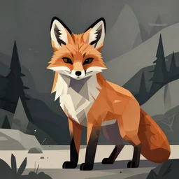 cubist style vector fox art