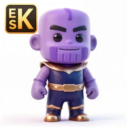 A full body render if a chibi version of thanos , studio lighting, white background, blender, trending on artstation, 8k, highly detailed