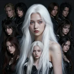 a fancy portrait of a beautiful young teenage ripped girl with long white hair by greg rutkowski, sung choi, mitchell mohrhauser, maciej kuciara, johnson ting, maxim verehin, peter konig, bloodborne, 8 k photorealistic, cinematic lighting, hd, high details, dramatic, dark atmosphere, trending on artstation