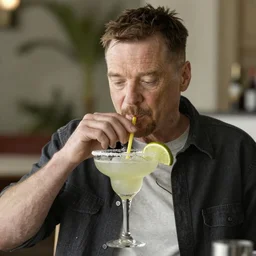 Walter White drinking a frozen margarita