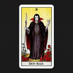 tarot card :: horror :: vampire :: blood and roses :: by deiv calviz and bossmonsterbani