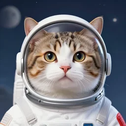 head and shoulders masterpiece portrait of a cute adorable majestic cat wearing a spacesuit, surreal background, digital art by gaston bussiere and j. c. leyendecker, 8 k, cgsociety, high detail, ethereal, dramatic lightning, rim light, hyperrealistic, photorealistic, octante render, elegant, cinematic, high textures, hyper sharp, 8 k, graphic design, cinematic atmosphere, hypermaximalist, hyper realistic, super detailed, 4 k hdr hyper realistic