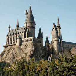insanely detailed long shot of hogwarts castle, intricate